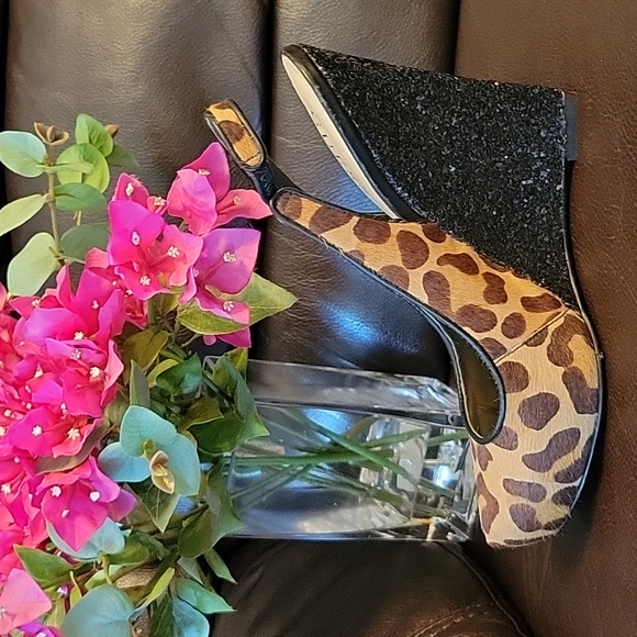 GUESS Heels Leopard Slingback Shoes Sisze 6.5M - Picture 4 of 8